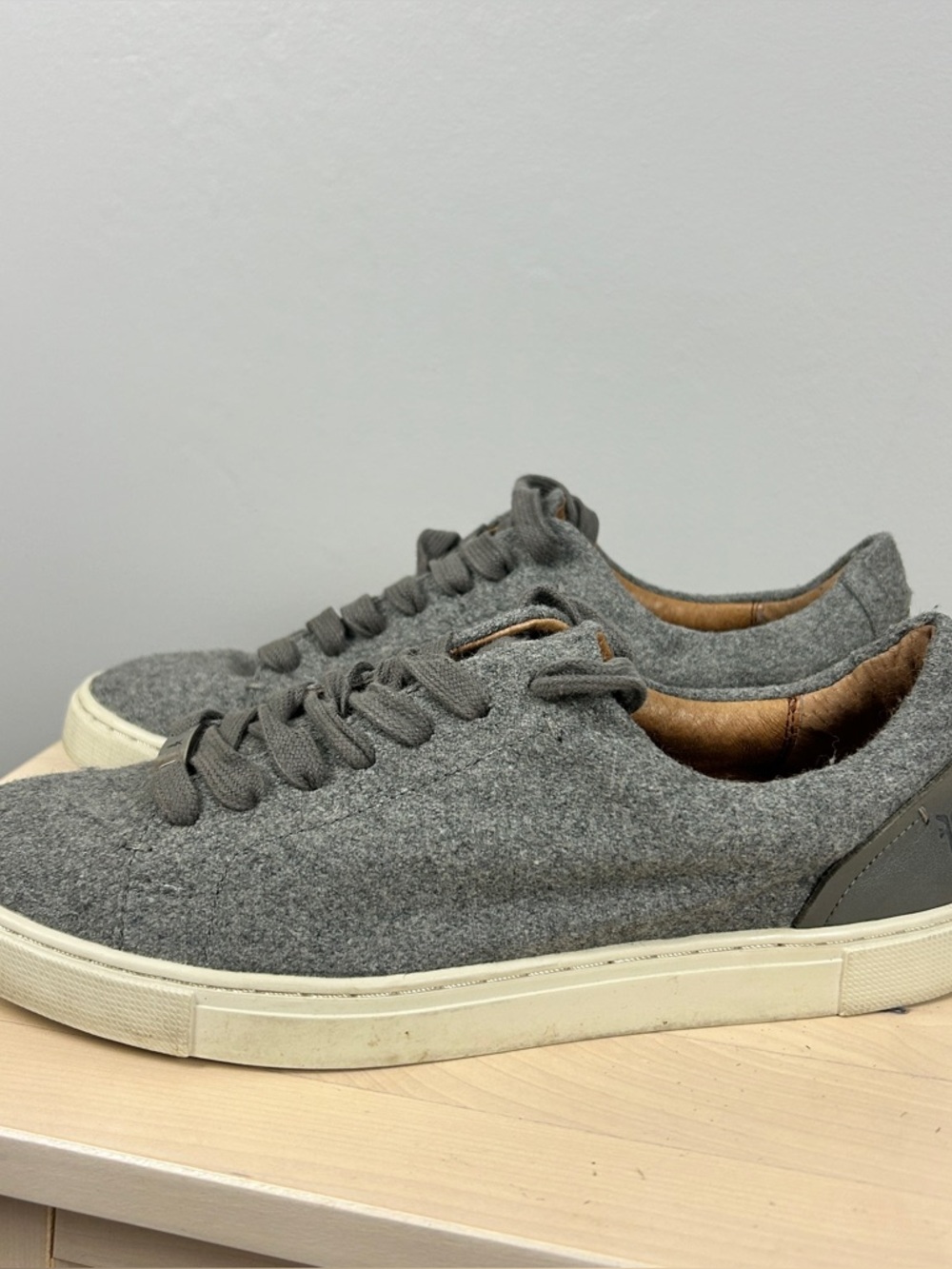 FRYE Ivy Low Lace Wool Sneaker Women's 8.5‎ Grey Casual Streetwear Comfort